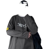 秋季新款港风多色宽松百搭ins潮牌休闲长袖T恤XZ304B-T0405P25，男装T恤，星座302B-1