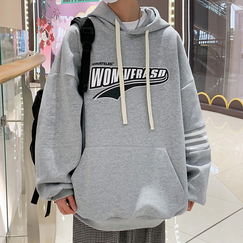 64%棉港风卫衣潮ins新款早秋宽松慵懒风长袖上衣XZ304B-W22361P66,男装卫衣,星座302B-1