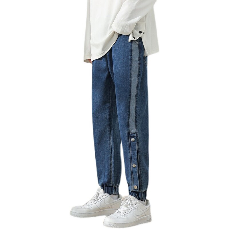 男生牛仔裤广州白墙微弹宽松简约口袋直筒牛仔XZ304B-K7910-P47,男装牛仔裤,星座302B-1