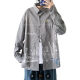 秋季新款时尚ins复古韩系宽松潮流休闲衬衫XZ304B-CS2011P45，男装衬衫，星座302B-1