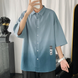 夏季短袖衬衣港风青少年宽松潮流休闲衬衫XZ304B-CS1101P40，男装衬衫，星座302B-1