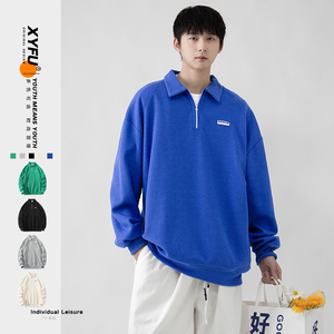 新款POLO衫无影墙潮牌翻领绣花卫衣休闲套头上衣XZ304B-W3312P37图片