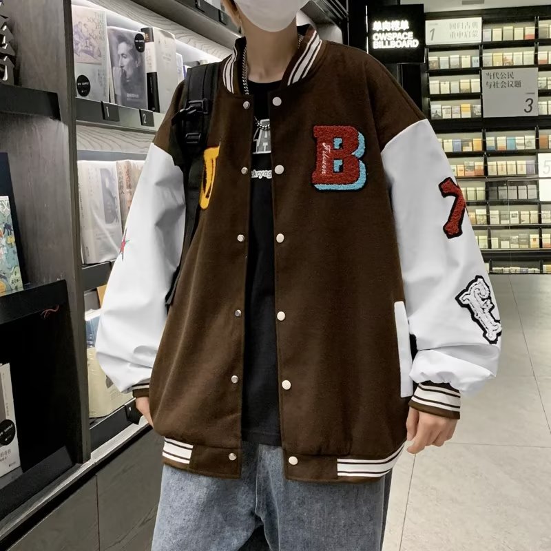 外套百搭潮宽松运动棒球服原宿风复古休闲夹克XZ302B-1-JK502P78,男装夹克,星座302B-1