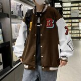 外套百搭潮宽松运动棒球服原宿风复古休闲夹克XZ302B-1-JK502P78，男装夹克，星座302B-1