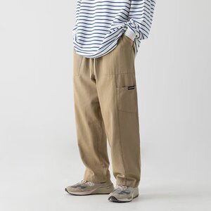 日系工装裤宽松直筒休闲长裤简约设计感百搭裤子XZ302-1-K3005P38