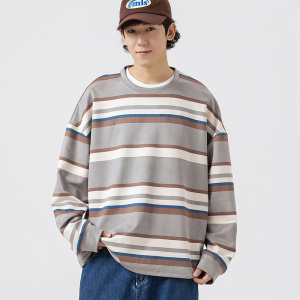 秋装外套班服宽松套头条纹潮流情侣装卫衣XZ302-1-W5531P45图片
