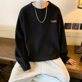 圆领毛衣男冬季加厚慵懒高级感潮牌宽松针织衫XZ302B-1-M607P45，男装针织衫/毛衣，星座302B-1