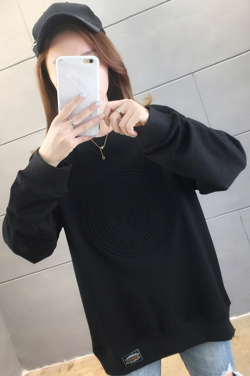 秋季新款中性潮流印花宽松圆领时尚休闲卫衣XZ304B-W5510P30,女装卫衣/绒衫,星座302B-1
