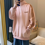 新款POLO衫立领华夫格印花卫衣休闲套头落肩袖潮XZ304B-W3325-P40，男装卫衣，星座302B-1