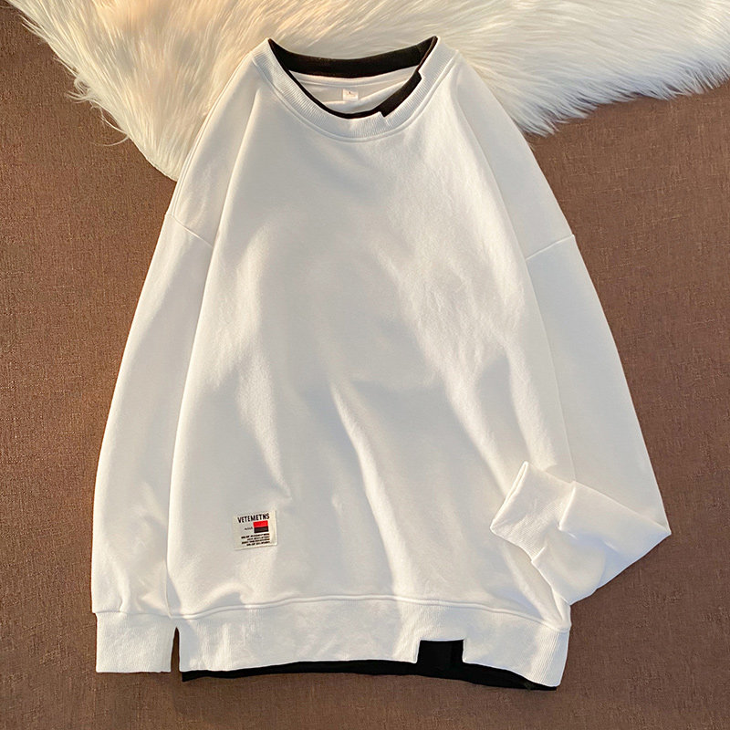 秋季新款港风宽松拼接印花时尚休闲卫衣XZ304B-W5520P30,男装卫衣,星座302B-1