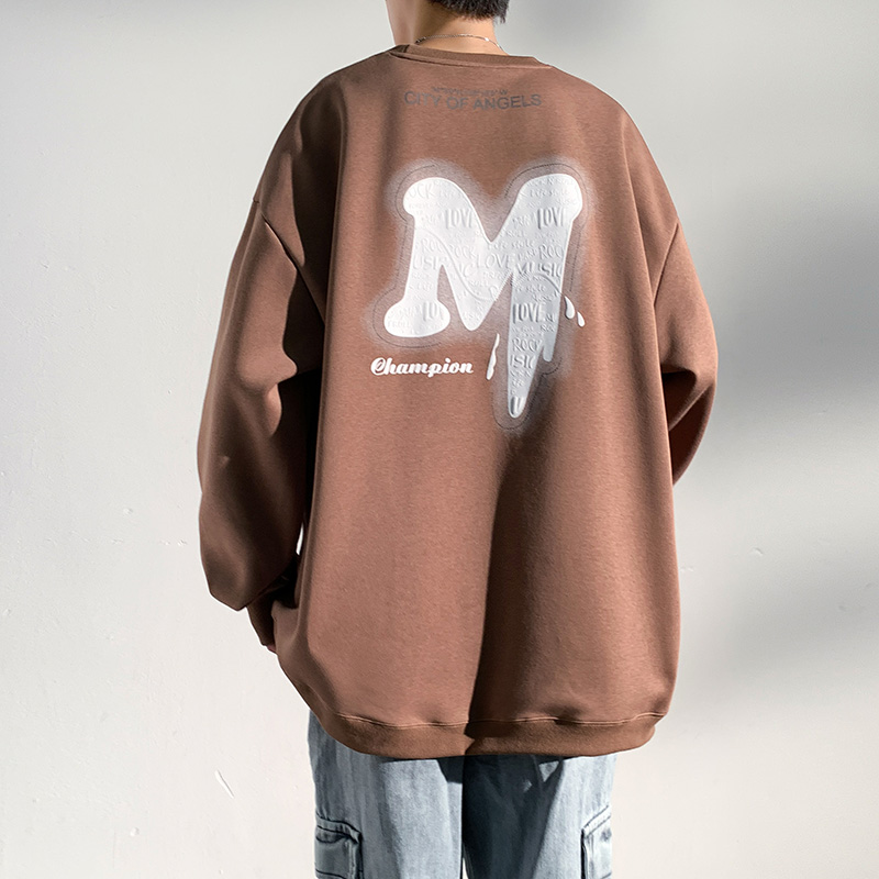 秋季男士宽松长袖潮流休闲印花卫衣XZ302B-1-W5037P35，男装卫衣，星座302B-1