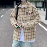 小香风千鸟格外套新款潮牌痞帅高级感潮流夹克XZ302B-JK919P68，男装夹克，星座302B-1