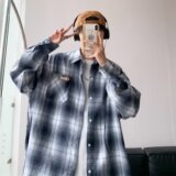 原宿日系男衬衫格子ins青春流行潮新款时尚百搭XZ304B-CS61P40，男装衬衫，星座302B-1