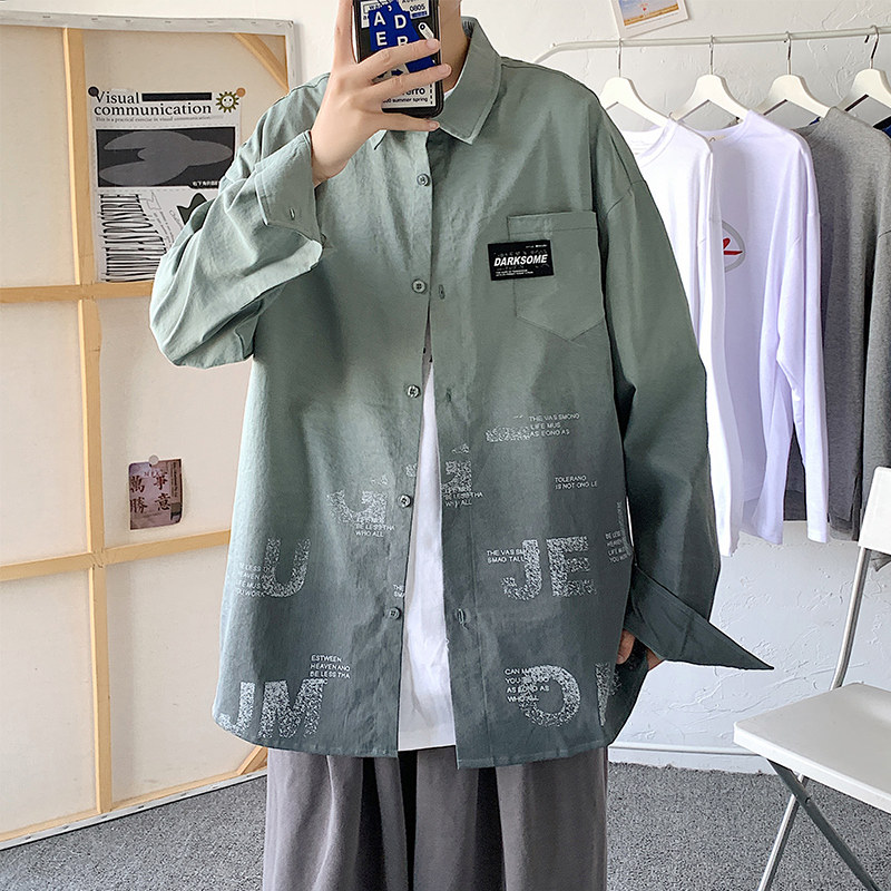 秋季新款ins复古韩系宽松潮流休闲衬衫XZ304B-CS2027P45,男装衬衫,星座302B-1