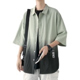 夏季ins复古韩系短袖衬衣宽松潮流休闲衬衫XZ304B-CS1101-P40，男装衬衫，星座302B-1