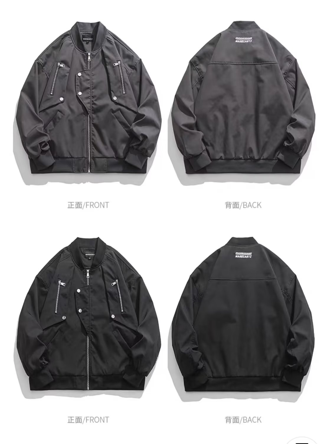 春秋拉链多口袋棒球服小众情侣BF风休闲夹克XZ302B-1-JK036P65,男装夹克,星座302B-1