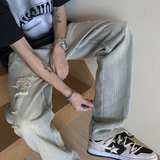 男士宽松直筒潮牌百搭直筒牛仔裤XZ302B-1-K26P55，男装牛仔裤，星座302B-1