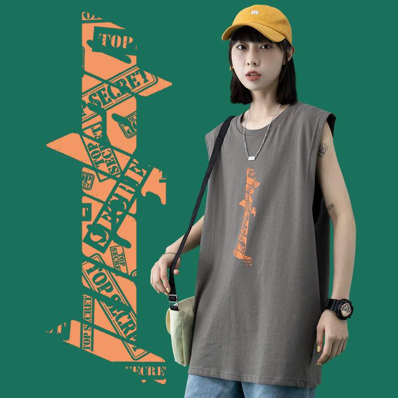 港风中性风 夏季新款宽松无袖休闲背心XZ304B-B1111P20图片