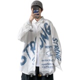 秋季新款时尚ins复古韩系宽松潮流休闲衬衫XZ304B-CS2003-P45，男装衬衫，星座302B-1