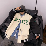 秋款棒球服夹克外套潮牌潮流字母刺绣情侣学生XZ304B-JK22105-P65，男装夹克，星座302B-1