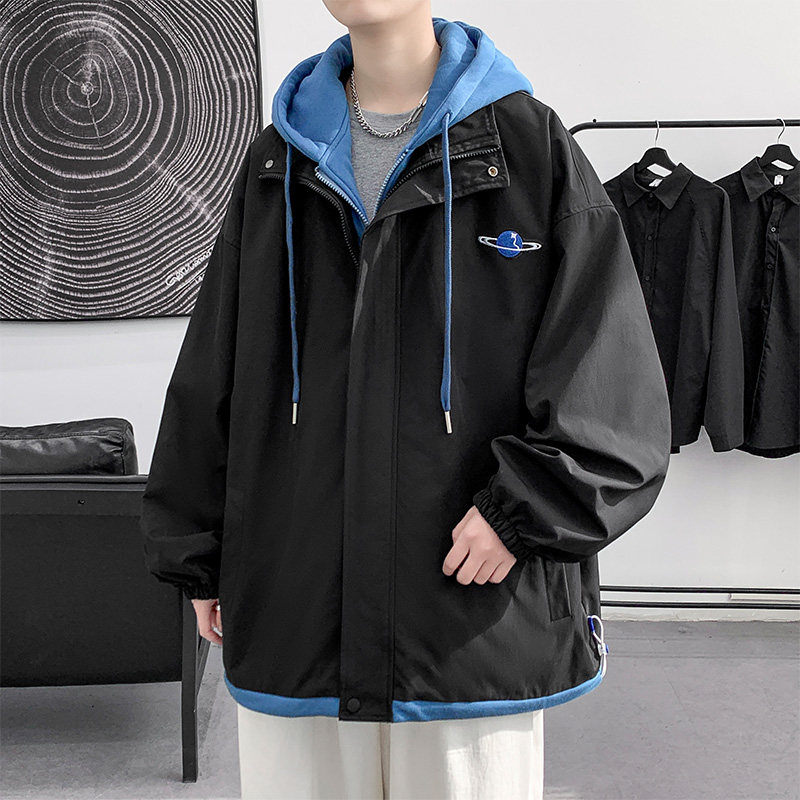 假两件外套男春秋季设计感韩版潮牌宽松夹克XZ304B-JK22111P75,男装夹克,星座302B-1