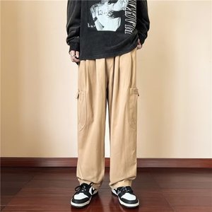 秋季宽松潮流美式阔腿工装裤大码潮牌高街休闲裤XZ304B-K189P45图片
