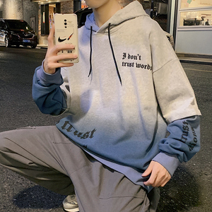 秋季新款港风男模宽松INS男装印花休闲卫衣XZ304B-W5627P40图片