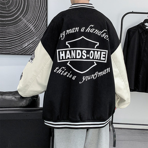 秋季新款潮牌ins美式复古字母印花棒球服XZ304B-JK22121P80图片