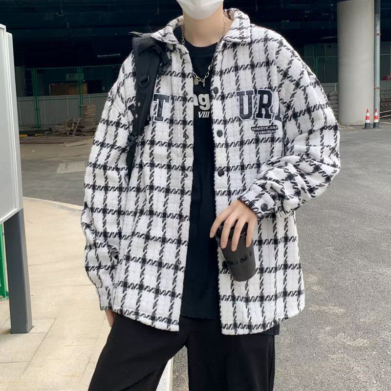 小香风千鸟格外套新款潮牌痞帅高级感潮流夹克XZ302B-JK919P68图片
