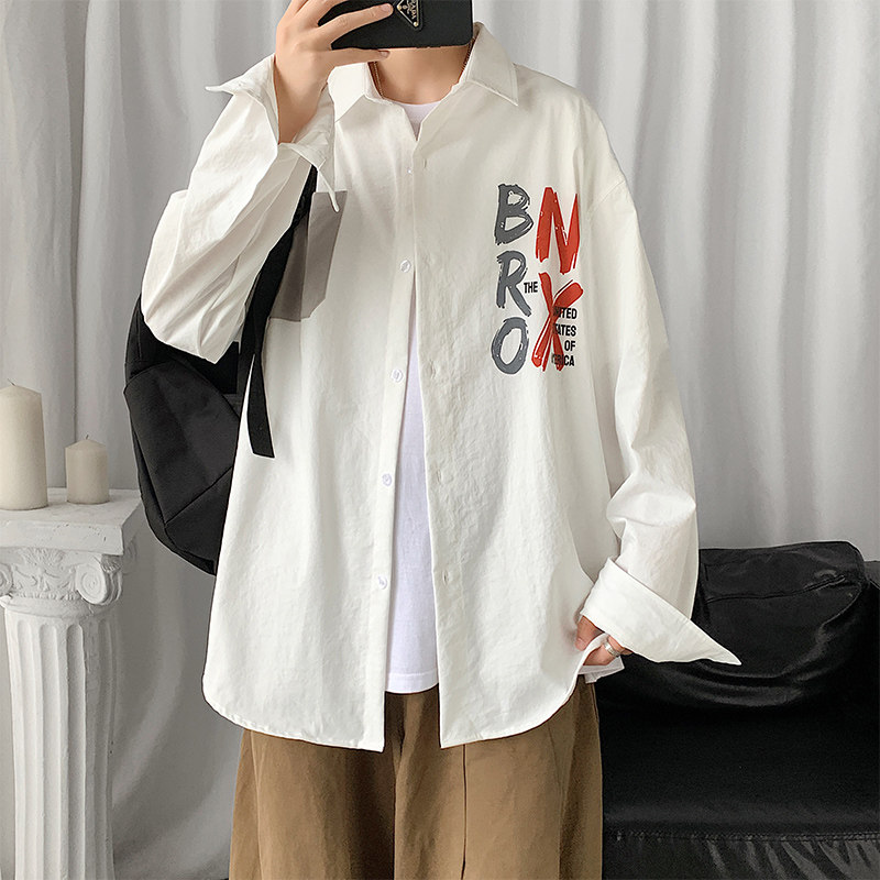 秋季新款帅气ins复古韩系宽松潮流休闲衬衫XZ304B-CS2008P45,男装衬衫,星座302B-1