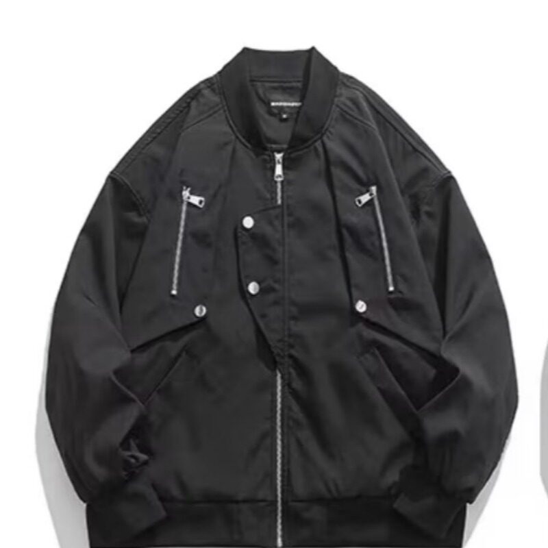 春秋拉链多口袋棒球服小众情侣BF风休闲夹克XZ302B-1-JK036P65,男装夹克,星座302B-1
