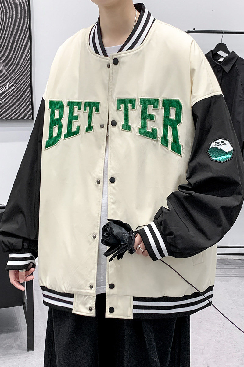 秋季新款棒球服潮流ins字母刺绣情侣学生夹克XZ304B-JK22105P65,男装夹克,星座302B-1
