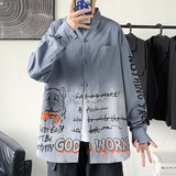 秋季新款时尚ins复古韩系宽松潮流休闲衬衫XZ304B-CS2001-P45，男装衬衫，星座302B-1