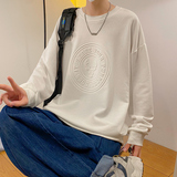 男士潮牌ins春秋季钢印新款宽松假两件圆领卫衣XZ304B-W5510-P30，男装卫衣，星座302B-1