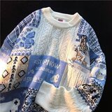 简约秋季潮圆领针织衫新款套头宽松型青春针织衫XZ304B-M2215P55，男装针织衫/毛衣，星座302B-1