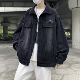美式水洗牛仔夹克高街潮流宽松上衣潮牌百搭外套XZ304B-JK1204P65，男装夹克，星座302B-1