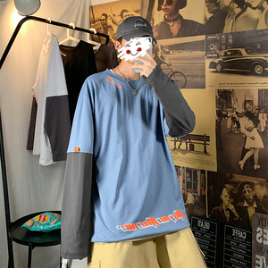 秋季新款港风宽松多色ins潮牌休闲长袖T恤XZ304B-T0502P25图片