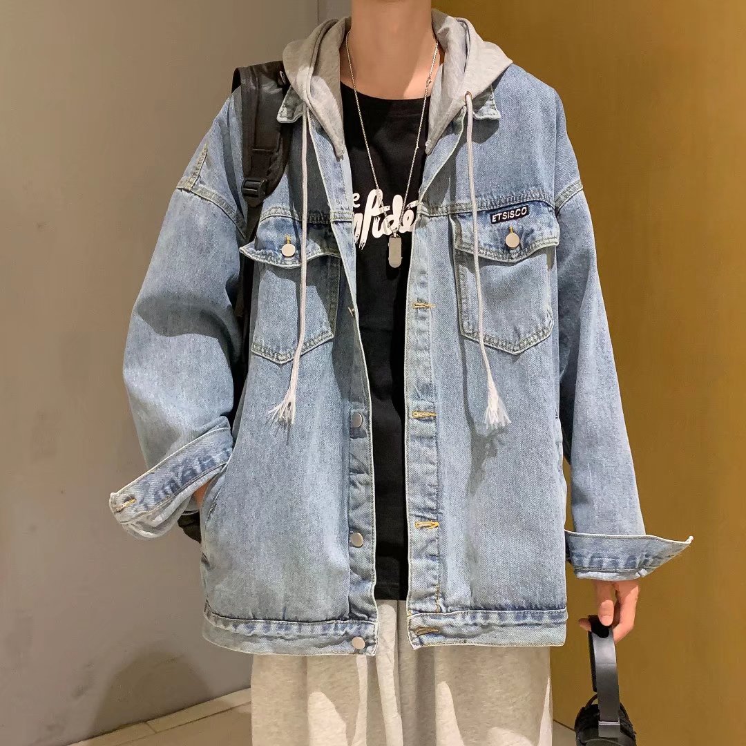 牛仔外套男女潮牌街头ins潮流宽松水洗休闲夹克XZ304B-JK048P65图片