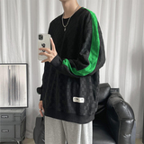 秋季港风新款棋盘格圆领花卫衣休闲套卫衣XZ304B-W3324P37，男装卫衣，星座302B-1