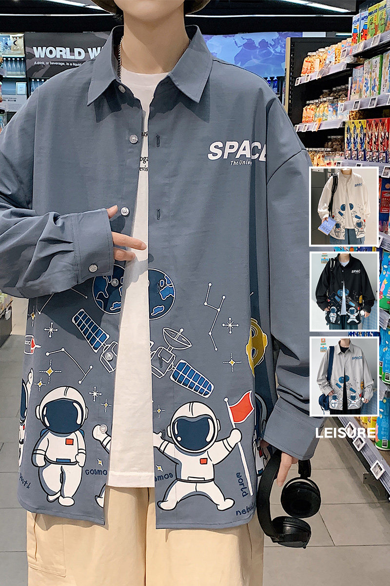 秋季新款帅气ins复古韩系衬衣宽松潮流休闲衬衫XZ304B-CS2012P45,男装衬衫,星座302B-1