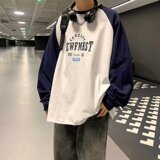 23春秋季长袖男宽松内搭黑白拼色男士打底体恤衫XZ304B-T3538P40，男装T恤，星座302B-1