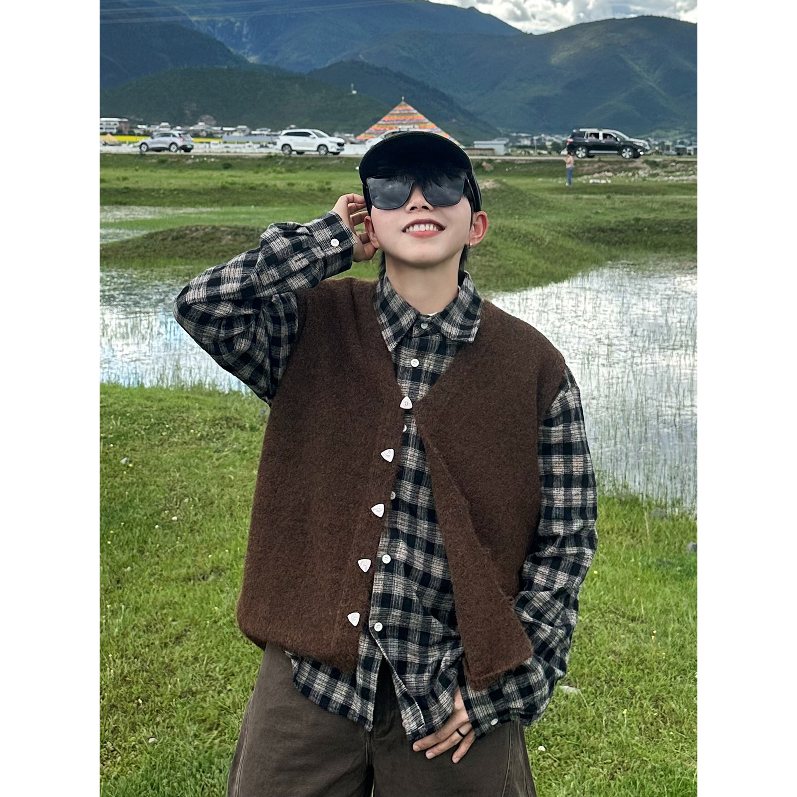 XBRO韩系复古排扣V领纽扣设计背心短款马甲毛衣无袖毛线针织上衣,男装,常规马甲,淘宝优惠券,粉丝福利购,淘宝优惠卷