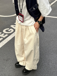 休闲裤 XBRO日系复古百搭四季 cityboy米色宽松廓形垂感堆堆牛仔裤
