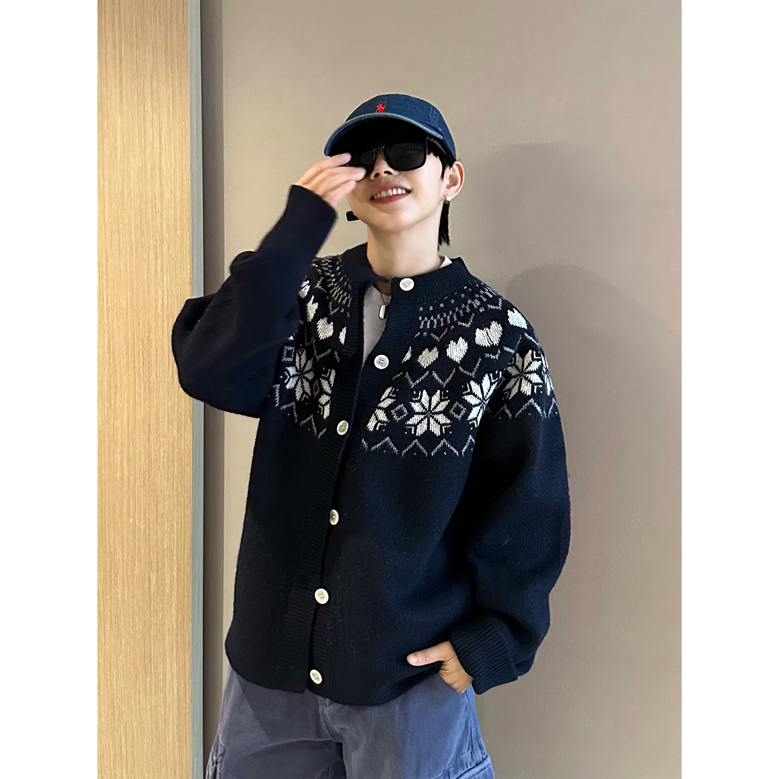 XBRO秋冬美式复古费尔岛针织开衫