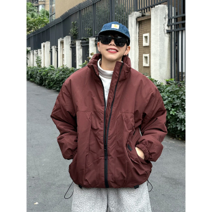 XBRO日系过年红色立领加厚保暖冬季棉服男女大口袋工装外套棉衣潮