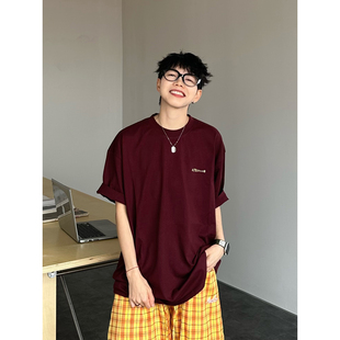 XBRO宽松后背多鱼印花趣味宽松短袖T恤男女夏季纯棉五分袖上衣bf