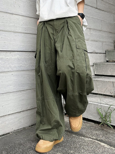 XBRO日系复古廓形显瘦遮肉垂感宽松多口袋可束脚cityboy工装裤男