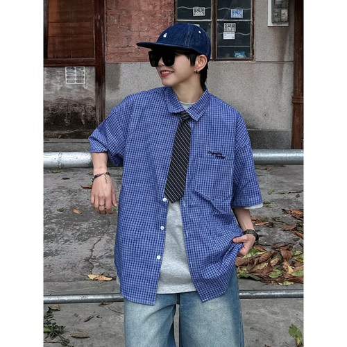 OUTSTRIPS美式夏季格子衬衫