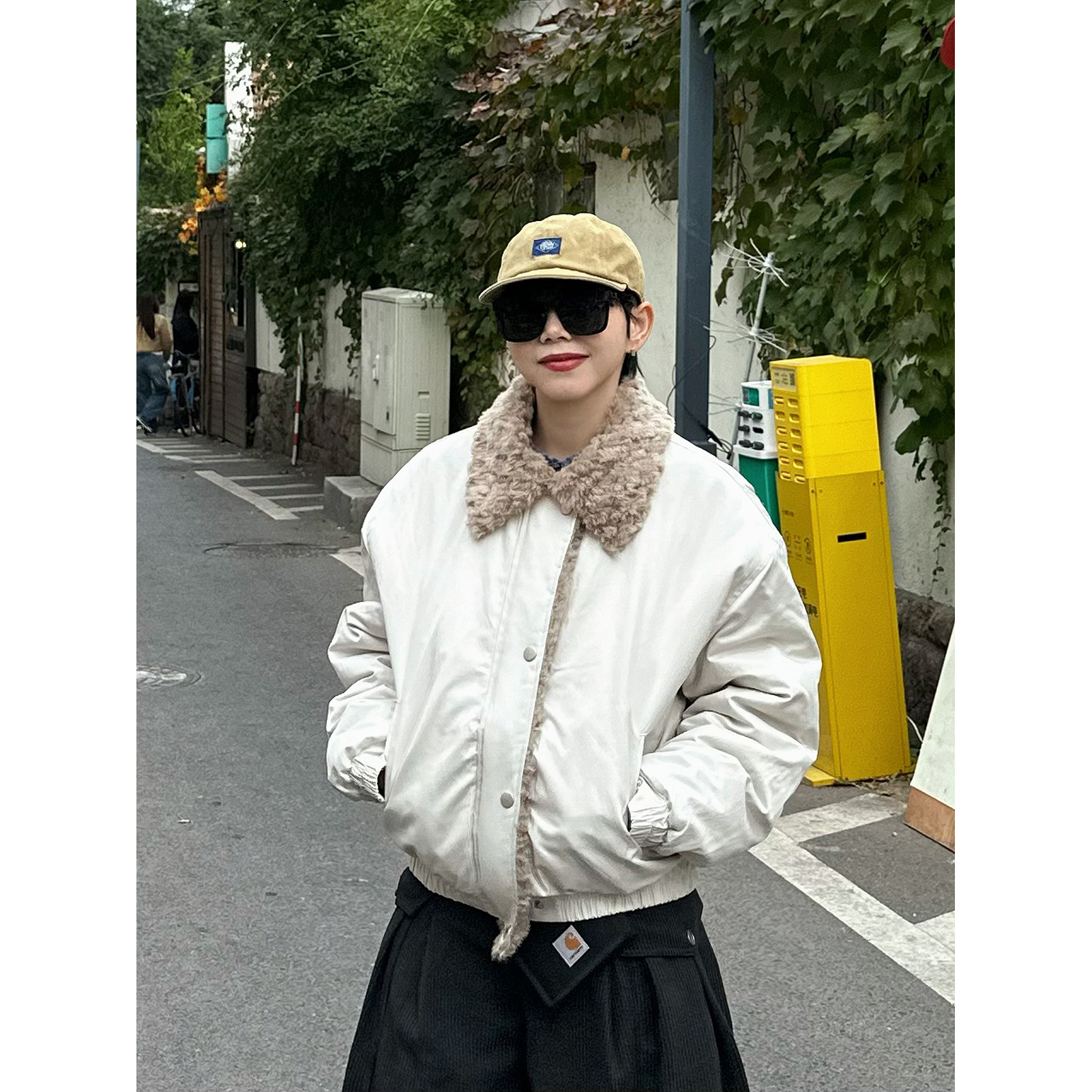 干净的羊羔绒韩系棉服也太暖啦