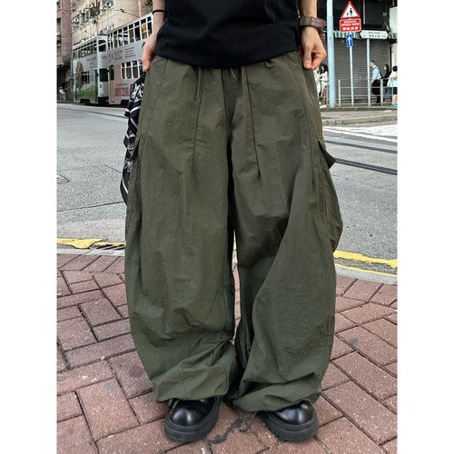 XBRO韩国廓形加肥可束脚大口袋cityboy宽松四季工装裤休闲裤男女